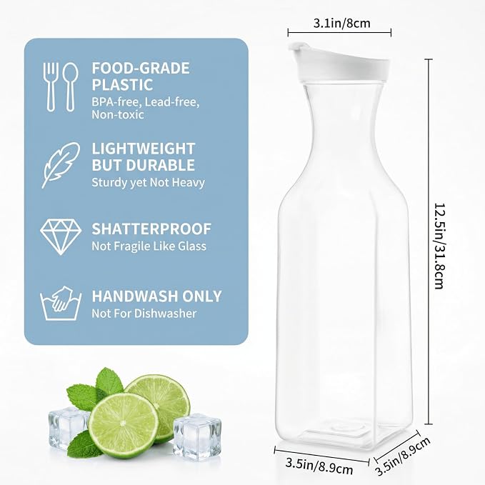 YOUEON 8 Pack 50 Oz Plastic Water Carafe - Image 2