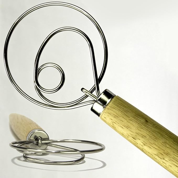 The Original Kitchen LARGE 13.5” Stainless Steel Dutch Style bread dough whisk by Armear