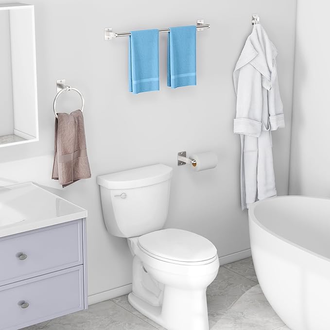 Brushed Nickel Bathroom Accessories Set, KLJKPA 4 Pieces Bathroom Hardware Set - Image 6