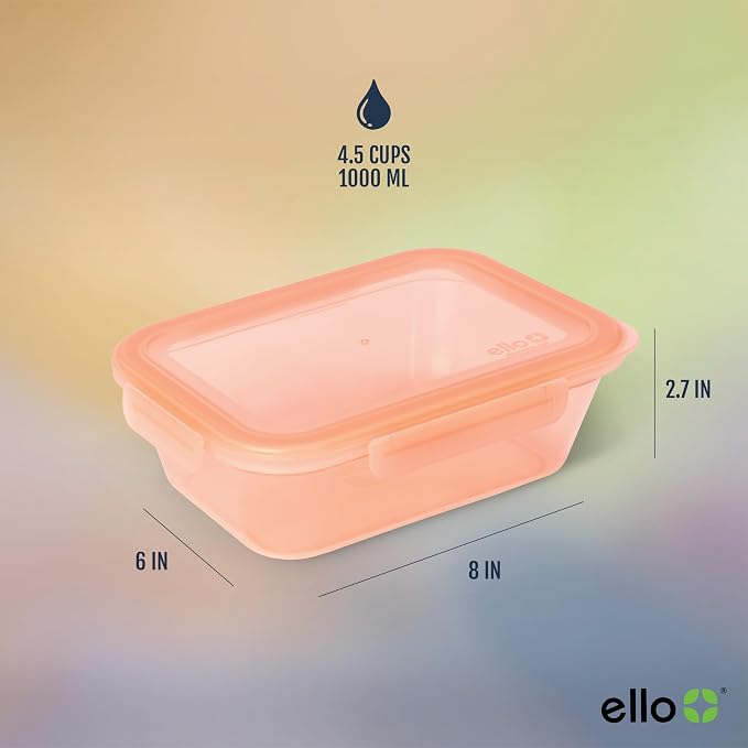 Ello Snap & Nest 10-Piece 4.5 Cup Plastic Meal Prep Set, Reusable Food - Image 7