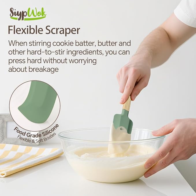 Silicone Spatula Set, Food Grade Rubber Spatula-4 Piece Nonstick Rubber Spatulas - Image 4