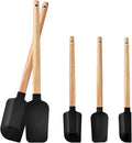 Silicone Spatula Set 5PCS Non-Stick, Ergonomic Wooden Handle, 600°F Heat by Unknown