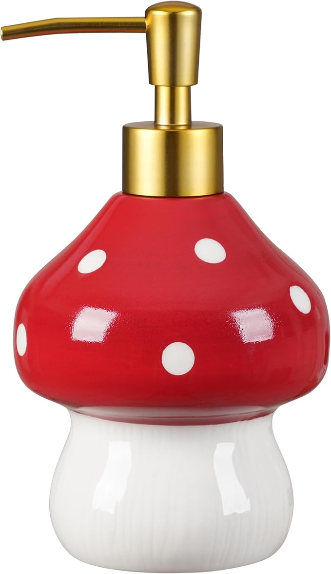 RQYIXI 17 Oz Mushroom Ceramic Soap Dispenser by RQYIXI