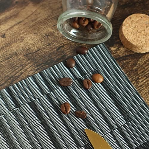 HeloHo Black Placemats Set of 4 Heat-Resistant Washable Place Mats