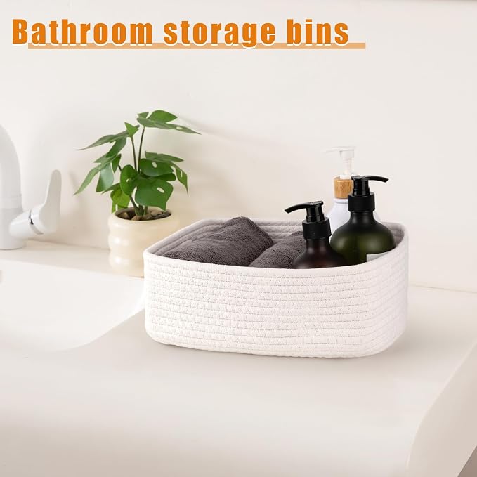 OIAHOMY 4 Pack Storage Baskets for Organizing, Small Bins for Shelves, Cute - Image 3