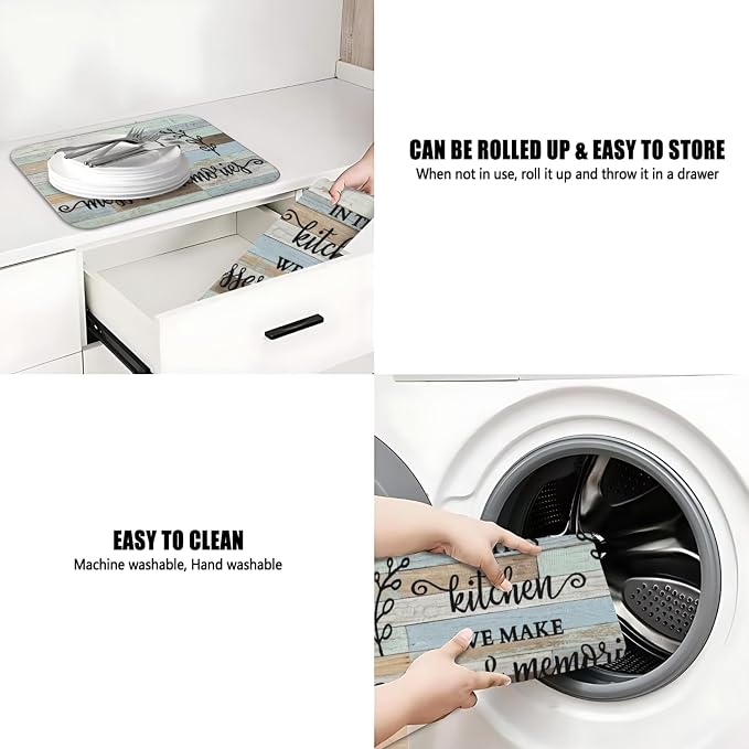 Dish Drying Mat for Kitchen Counter 2 Pack - Image 7