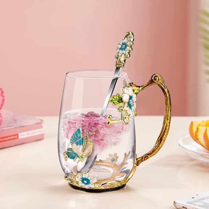 OEAGO Birthday Gifts for Women Mom Glass Coffee Enamels Mug Best Mothers Day - Image 3