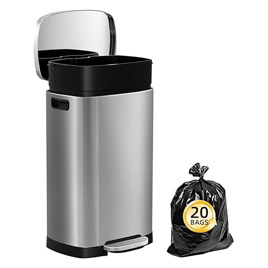 KdbK 13 Gallon Trash Can with Lid, 50L Fingerprint Proof Stainless Steel - Image 6