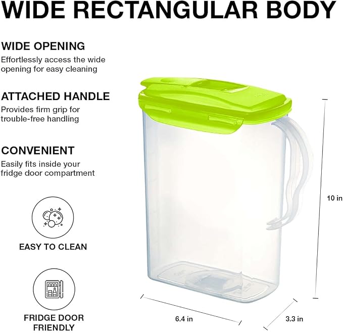LocknLock Aqua Fridge Door Water Jug | Clear Pitcher | BPA Free Plastic Pitcher - Image 3