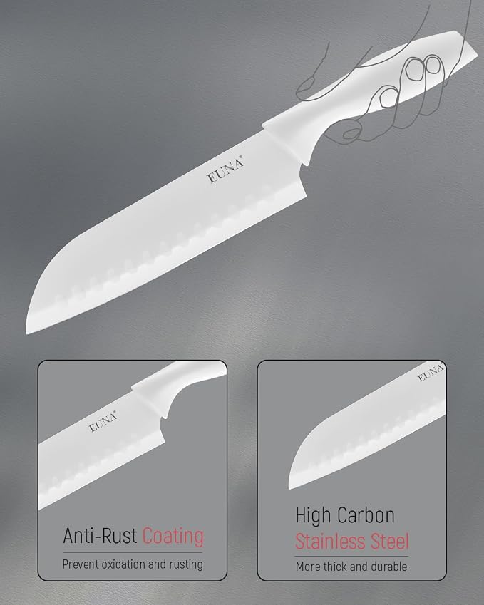 EUNA Knife Block Set, German High-Carbon Stainless Steel Knife Sets - Image 8