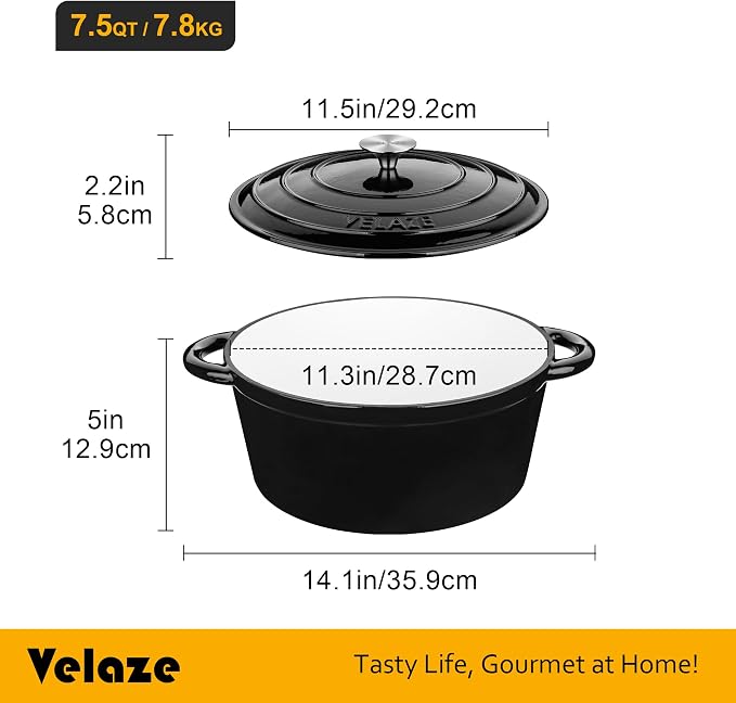 Velaze 7.5 QT Dutch Oven Pot - Image 7