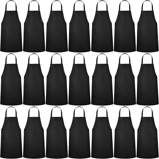 Foaincore Bib Aprons, Unisex Apron No Pocket Bulk Machine Washable Plain Aprons by Foaincore