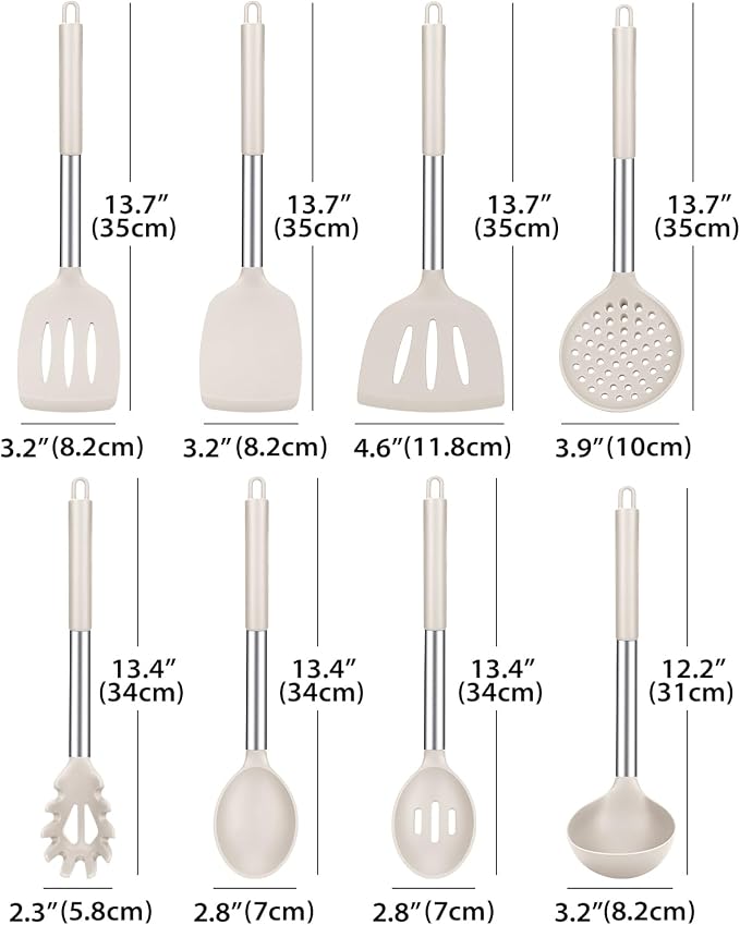 Silicone Cooking Utensil Set, BPA Free Heat Resistant Kitchen Tools - Image 2