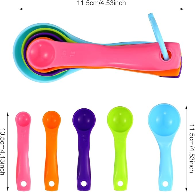 Frienda 20 Pieces Colorful Plastic Measuring Cup Spoons - Image 3
