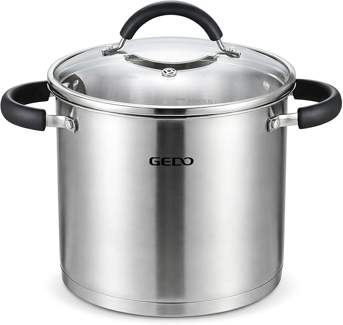 GEDO Food-Grade 304 Stainless Steel Stock Pot, Thickened Cooking Pot by GEDOGuardianofFamilyHealth