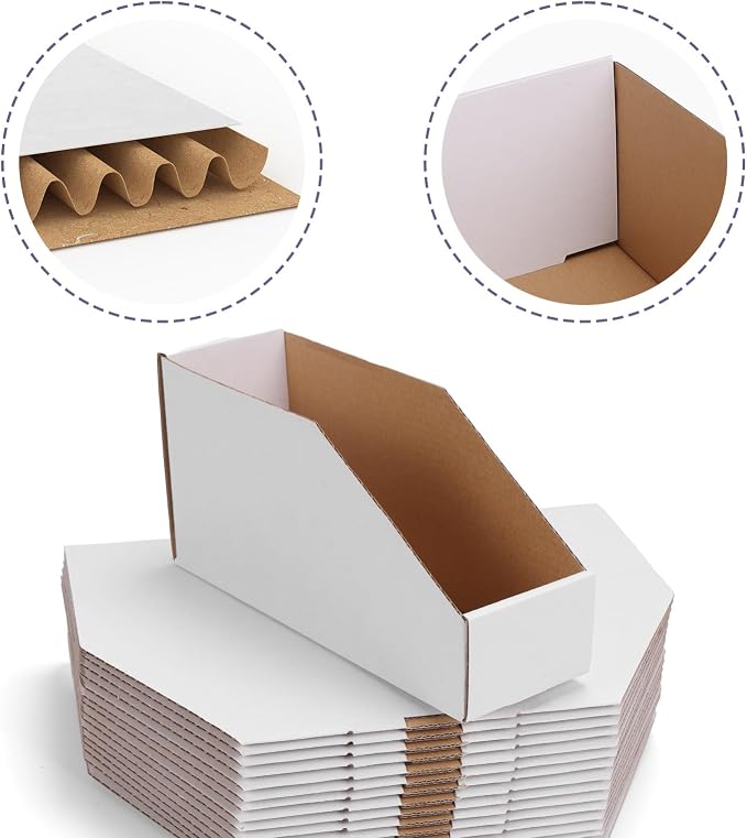 EXYGLO Cardboard Storage Bins 35 Pack, 9.4x3x4.5 Inch Cardboard Boxes, - Image 3