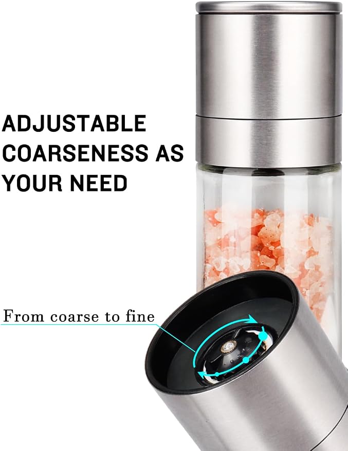 Gulex® Salt and Pepper Grinder Set, Pepper Mill, Sea Salt Shaker Grinder - Image 4