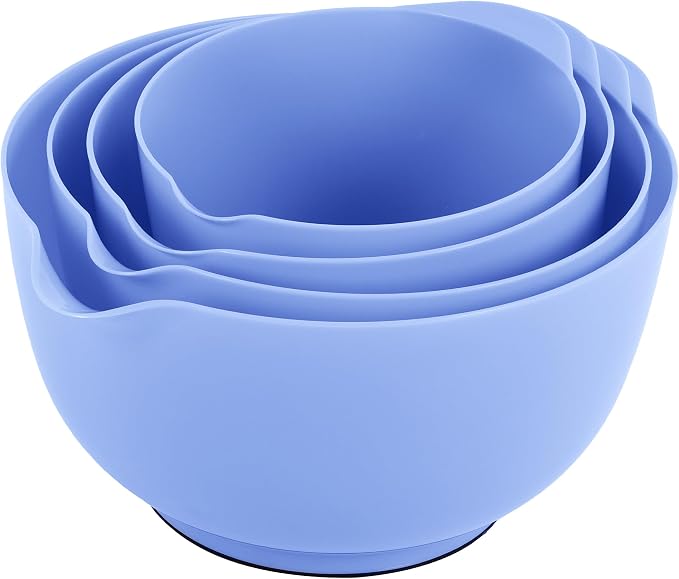 BoxedHome 4 Quart Large Plastic Mixing Bowls, Microwave Safe Mixing Bowl Set by BoxedHomeProducts