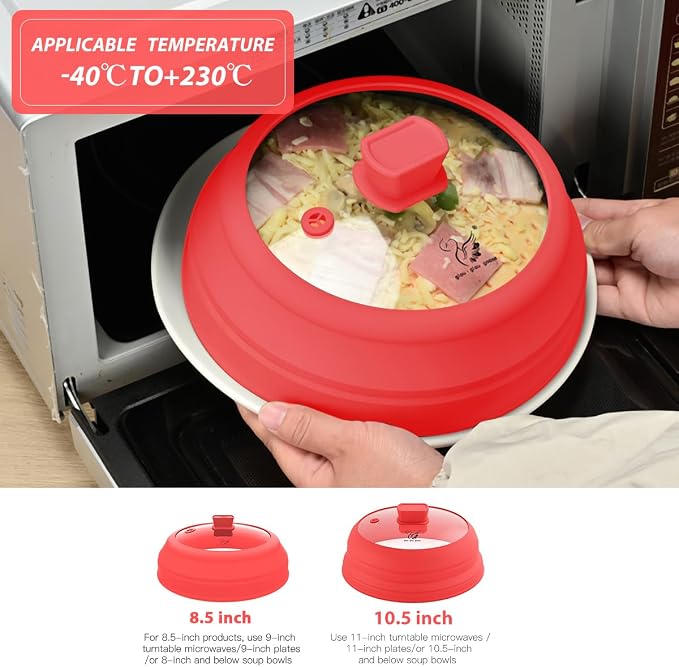 Microwave Splatter Cover Glass Splatter Guard Lid - Image 2