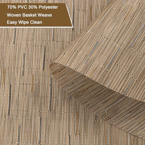 SHACOS Wedge Shape Placemats Set of 4 Woven Vinyl Placemat for Round