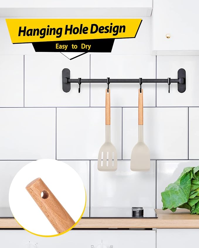 Pack of 2 Silicone Cooking Spatula, Heat Resistant Solid Turner, Non Stick - Image 6
