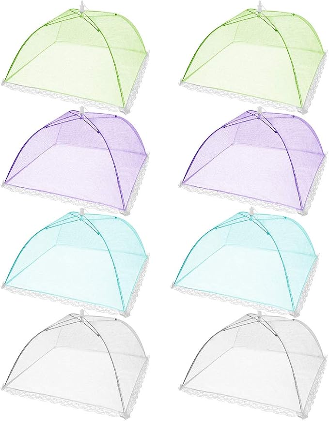 Pop-Up Mesh Screen Tent Umbrella, SPANLA 8 Pack Colored Food Cover Net - Image 2