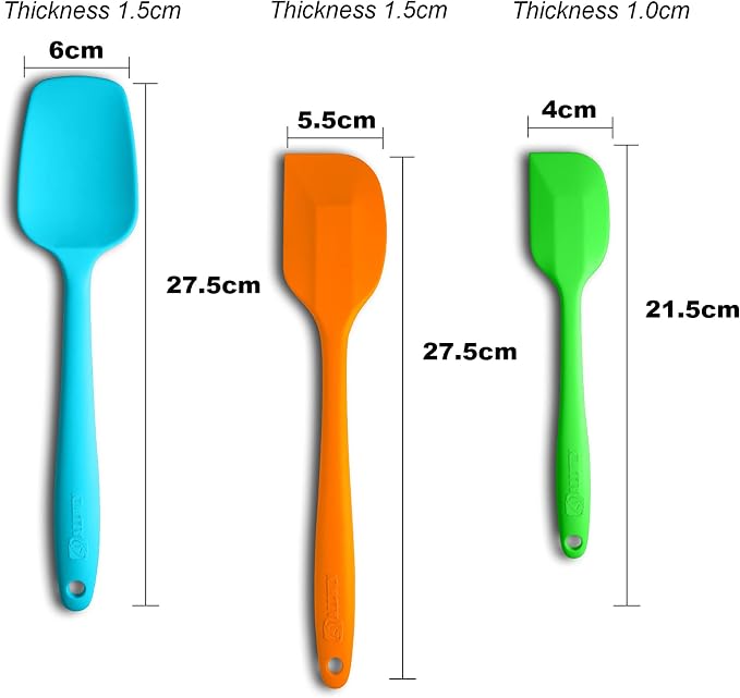 Silicone Spatula 3‑Piece Set Heat Resistant 600°F Non‑Stick Rubber Spatulas - Image 2