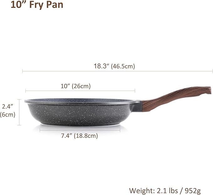 SENSARTE Nonstick Frying Pan Skillet, Swiss Granite Coating Omelette Pan - Image 6