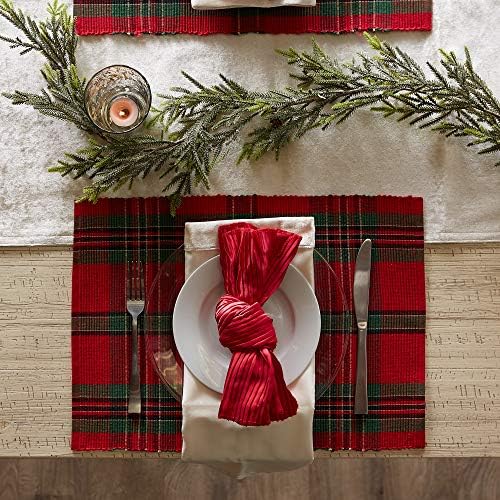 DII Farmhouse Christmas Plaid Dining Table & Kitchen Décor, Holiday