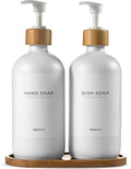 MaisoNovo Glass Soap Dispenser Bathroom Set of 2-16.9 oz Bathroom Soap by MaisoNovo-TheArtofSustainableLiving