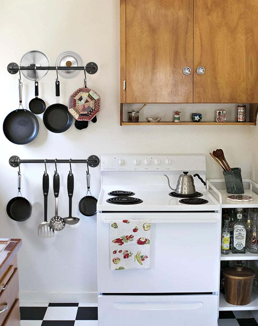 Industrial Pipe Pot Pan Rack 21" (2 Pack), Wall mount Pot hangers Pan