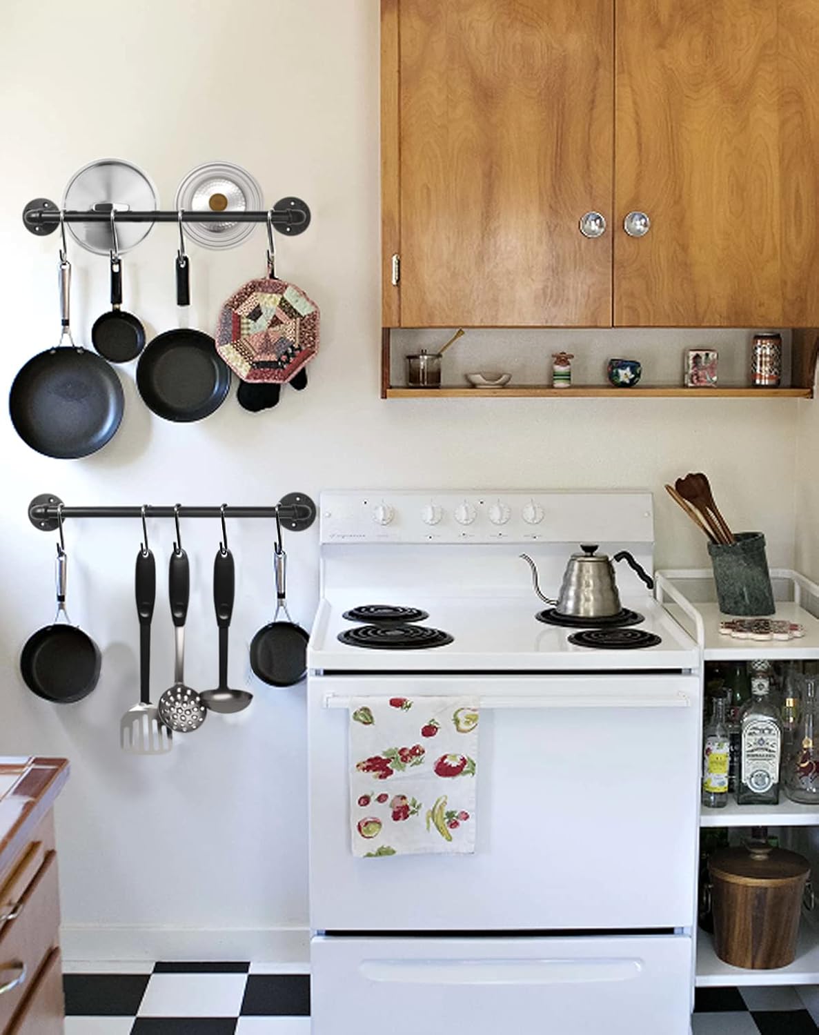 Industrial Pipe Pot Pan Rack 21" (2 Pack), Wall mount Pot hangers Pan