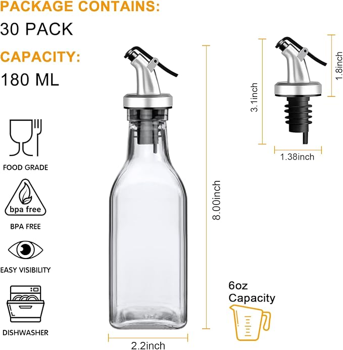 Accguan Oil Dispenser, 6oz Leakproof Olive Oil Dispenser, Set - Image 2