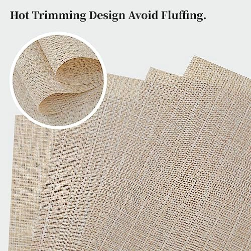 Beige Placemats Set of 4 - Heat-Resistant, Non-Slip Table Mats
