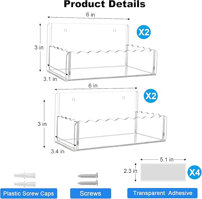 6 inch Spice Rack Wall Mounted, 4 Pack Spice Organizer Shelf - Image 2