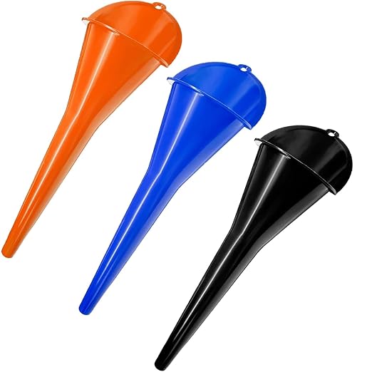 3-Pack Long-Neck Oil Funnels, Gas & Transmission Fluid by Cartisen