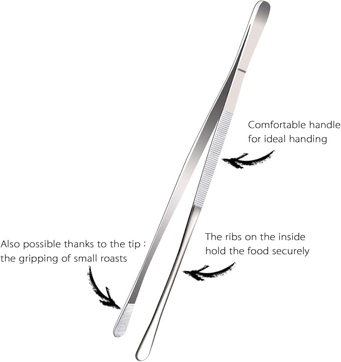 12-Inch Professional Kitchen & Cooking Tweezers Tongs - Image 2