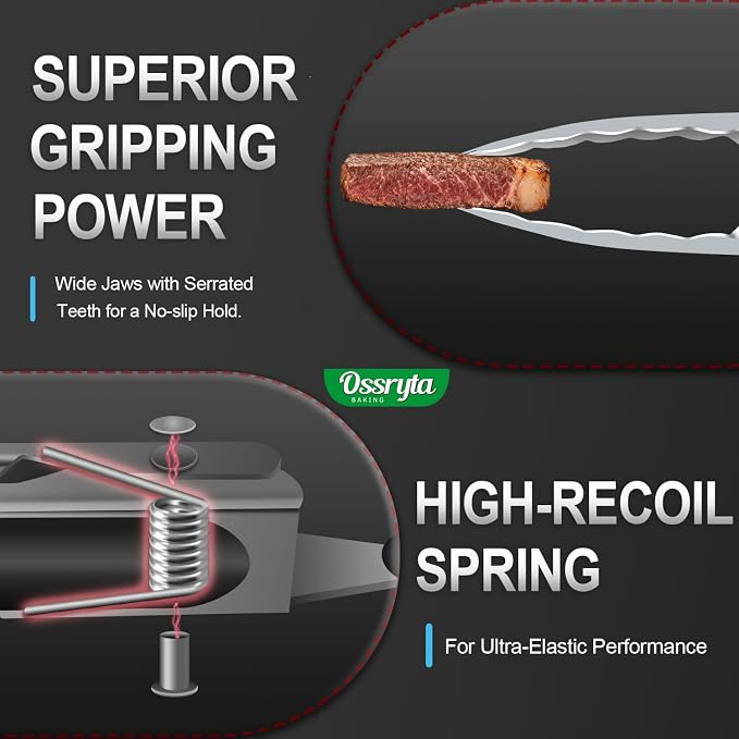 Stainless Steel Cooking Tongs Set of 3 - Image 3
