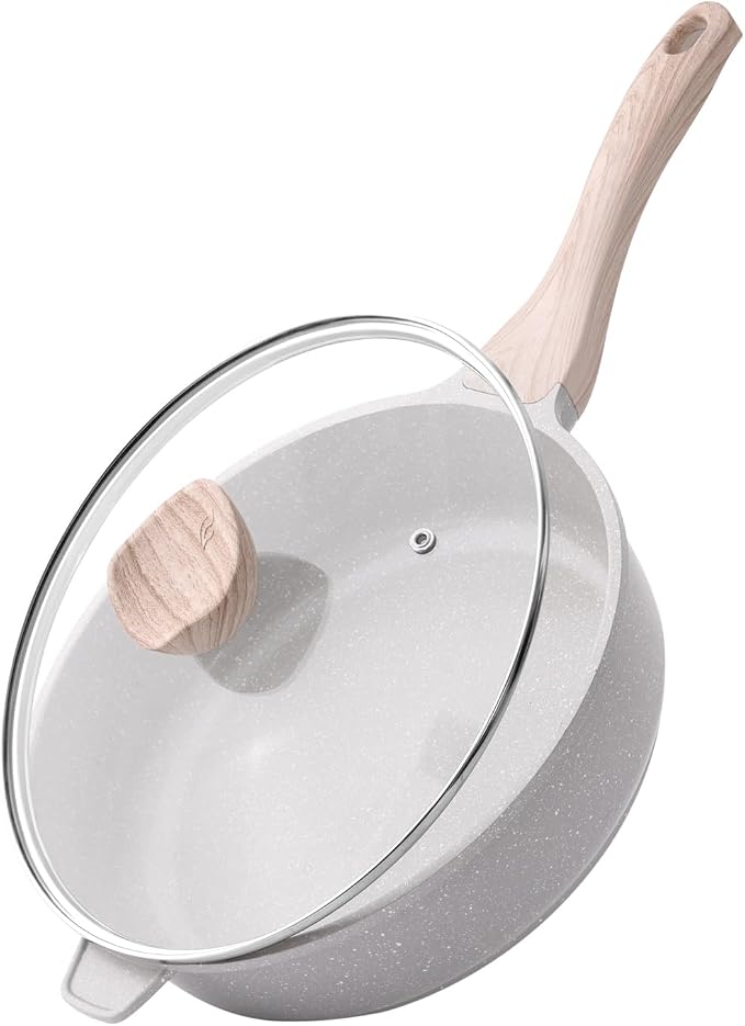 Kordisen Nonstick Ceramic Deep Frying Pan, 10 Inch Non Toxic Skillet by Kordisen