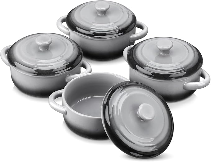 LOVECASA Mini Cocotte with Lid, 12 OZ Small Casserole Dish by LOVECASA