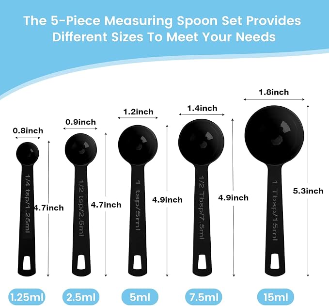 Stainless Steel Measuring Spoons Set of 5, Metal Measuring Cups - Image 7