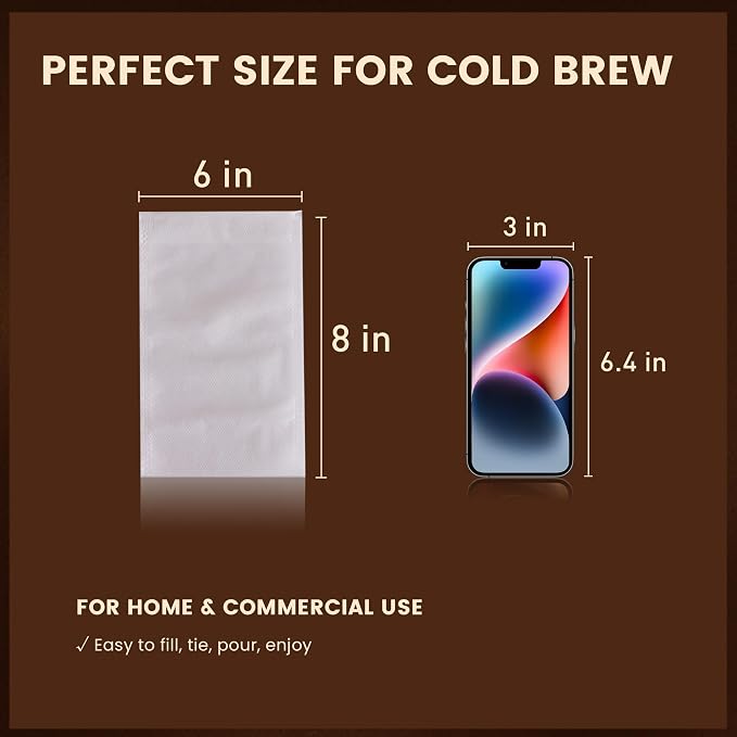 Cold Brew Bags, 6 * 8 Inch Fine Mesh Drawstring Pouches, Fits Mason Jars & - Image 2