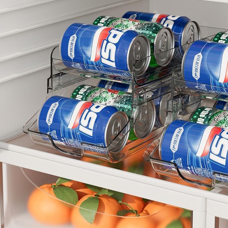 Ceruaxb Clear Skinny Can Organizer for Refrigerator