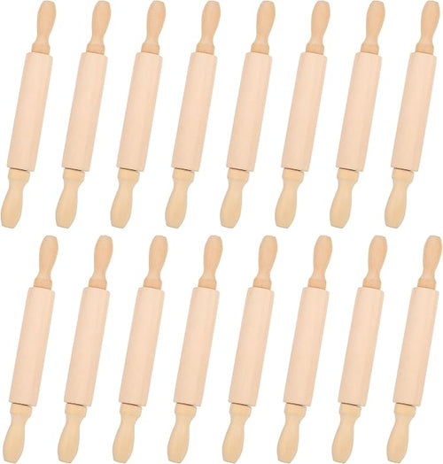 16 Pcs 8 Inch Mini Wooden Rolling Pins Small Wood Rolling Pin Wooden Roller by Unknown