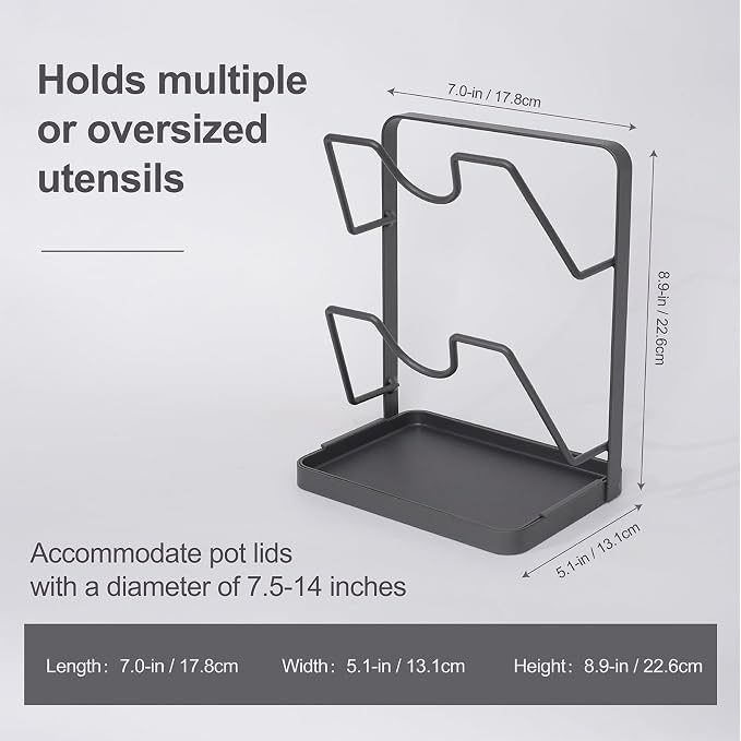 Pot Lid Holder While Cooking, Kitchen Pot Lid Storage Rack - Image 5