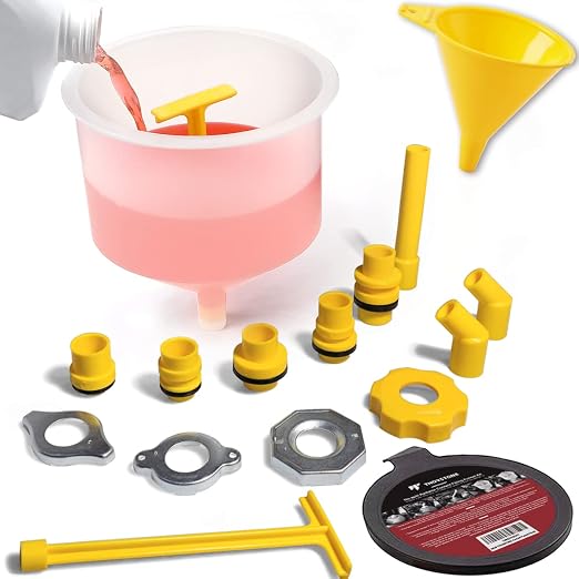 Thorstone No-Spill Coolant Funnel Kit, 16-Piece Universal Spill-Free Radiator by THORSTONE