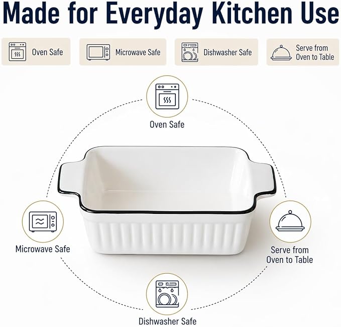 12 Oz Casserole Dish, Ceramic Baking Dishes Sets of 4, Small Casserole Dish - Image 4