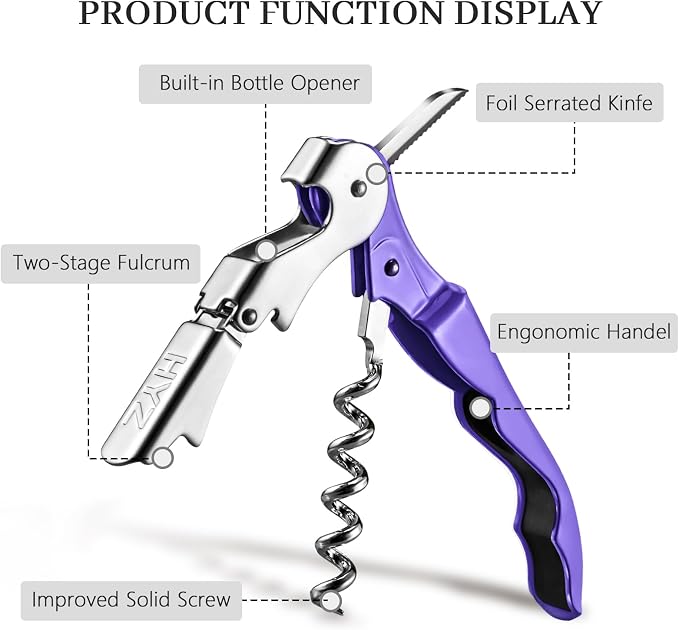 HYZ 2-Pack Wine Opener Waiter Corkscrew, Professional Wine Key - Image 2