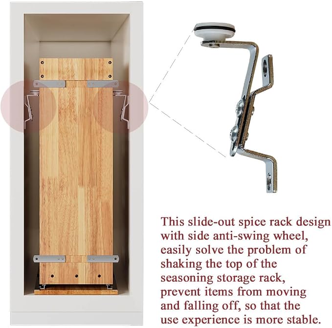 OCG 4 Tier Pull Out Spice Rack Holder Shelves, spice organization - Image 6