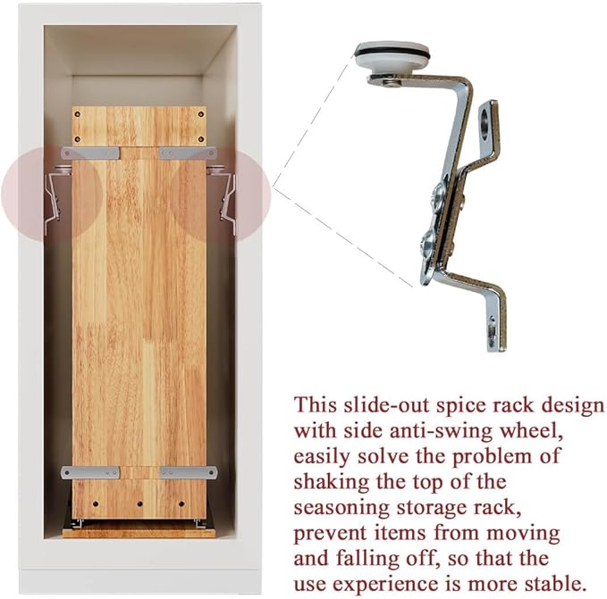 4 Tier Pull Out Spice Rack Holder Shelves, spice organization - Image 7